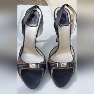 Christian Dior/Vintage Diorissimo Pump/Logo brown/size 39.5